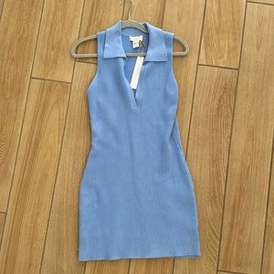 House of Harlow 1960 Ribbed Sculpt Knit Polo Dress